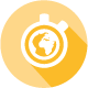 Schnell und unkombliziert Icon Stoppuhr Welt
